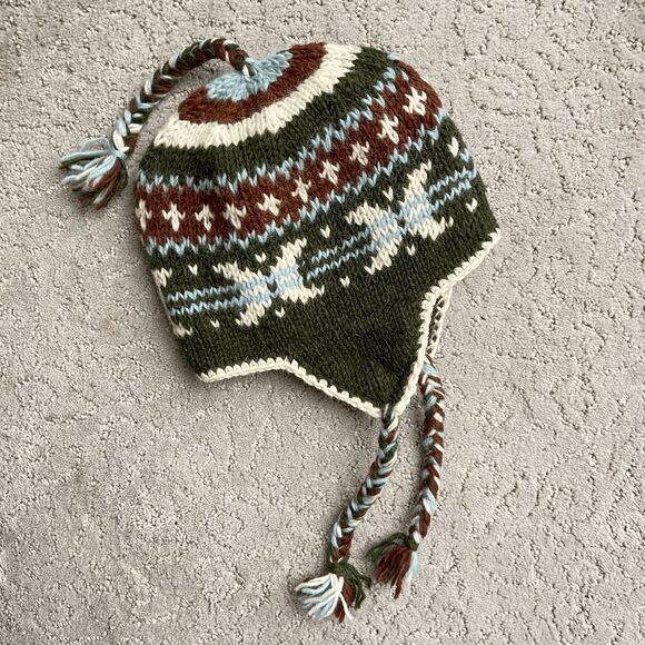 Felt Lined Wool Hat Tribe Azure Fair Trade Women's Beanie Hats - Picture 1 of 3